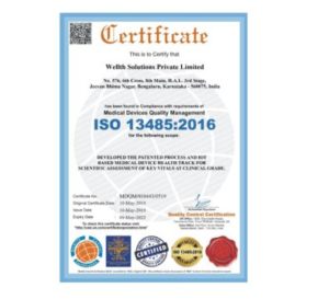 ISO 134850;2016 Certified for Medical Devices
